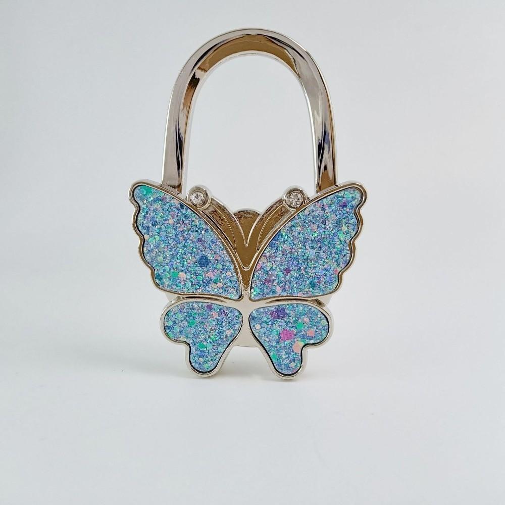 Pretty Butterfly Handbag Hook for Women Foldable Portable Table Hanger Durable Creative Bag Hanger for Table