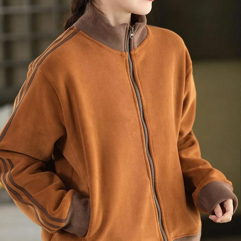 Coat for Women Cotton Autumn Winter Thickened Casual Oversize Double-sided Cardigan Zipper Jacket