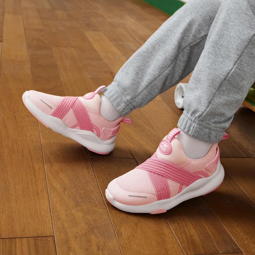 Li Ning Kids Fashion Versatile Shock Absorption Rebound Low-Top Casual Shoes Kids Casual Shoes Pink YKNU120-2