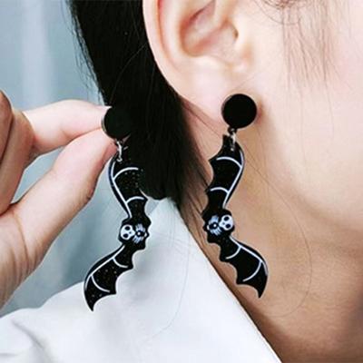 1 Pair Halloween Earrings Spooky Chic Bat Cat Skull Lightweight Trendy Personality Fun Comfortable Earrings