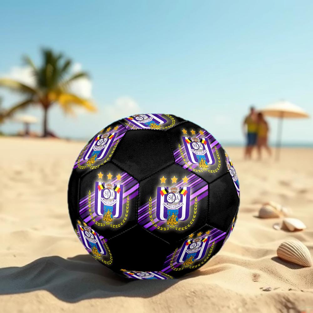 SIZE 5 RSC Anderlecht Soccer Ball Colorful All Ages Machine Stitched PVC Competition Ready Durable High-Bounce