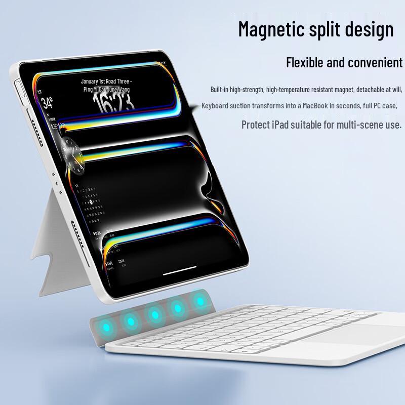 ZhiSihui Magnetic Detachable Bluetooth Magic Keyboard Folio for Apple iPad