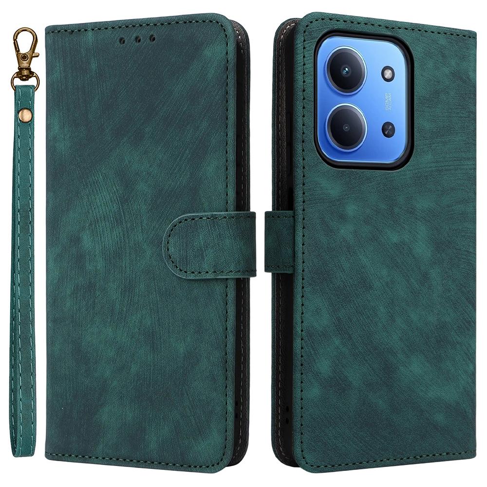 

Для Xiaomi Redmi 15C 4G (Глобальний) (171мм)/Чохол-гаманець для Poco C85 4G з блокуванням RFID, шкіряний чохол-підставка з ремінцем Green