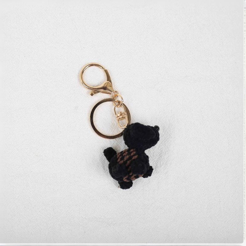 1Pcs Knitted Animal Dog Pendant Fashion Handmade Crochet Keychain Cute Mini Knitting Puppy Keyrings Bag Charm Decoration