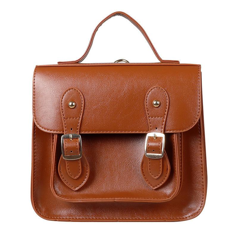 Sac à dos tendance en cuir PU souple pour enfants, couleur Kaki, Noir et Marron, pour l'école au quotidien