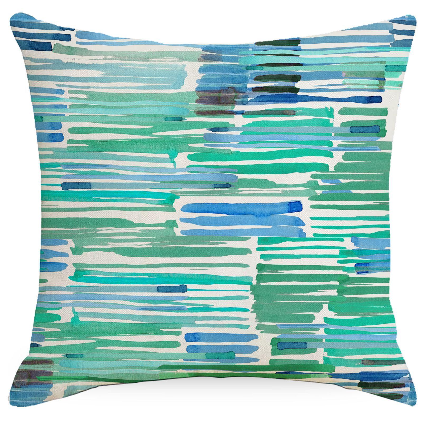 

Geometric Abstract Printed Pillow Colorful Ethnic Style Linen Home Car Sofa Pillow Cover Premium Durable Quality 45 * 45Cm without pillow core