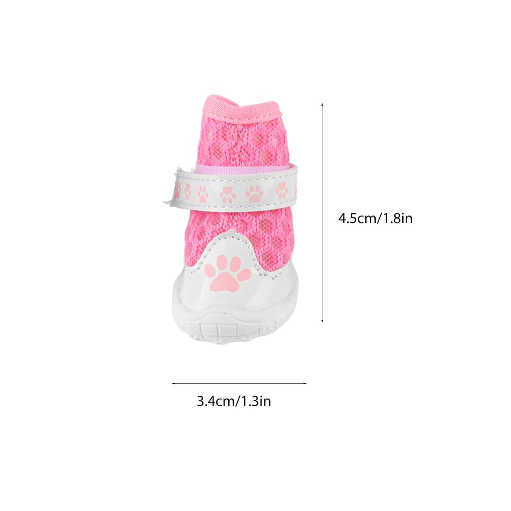 4pcs Dog Booties Spring Summer Fashionable Breathable Mesh Lightweight Slip Resistance Dog Paw Protector For Outdoor Walking