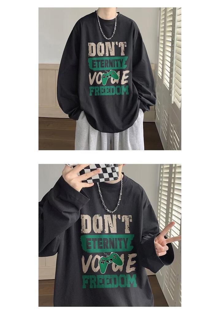 Sweat à capuche imprimé décontracté ample pour homme, haut à manches longues et col rond pour le printemps et l'automne