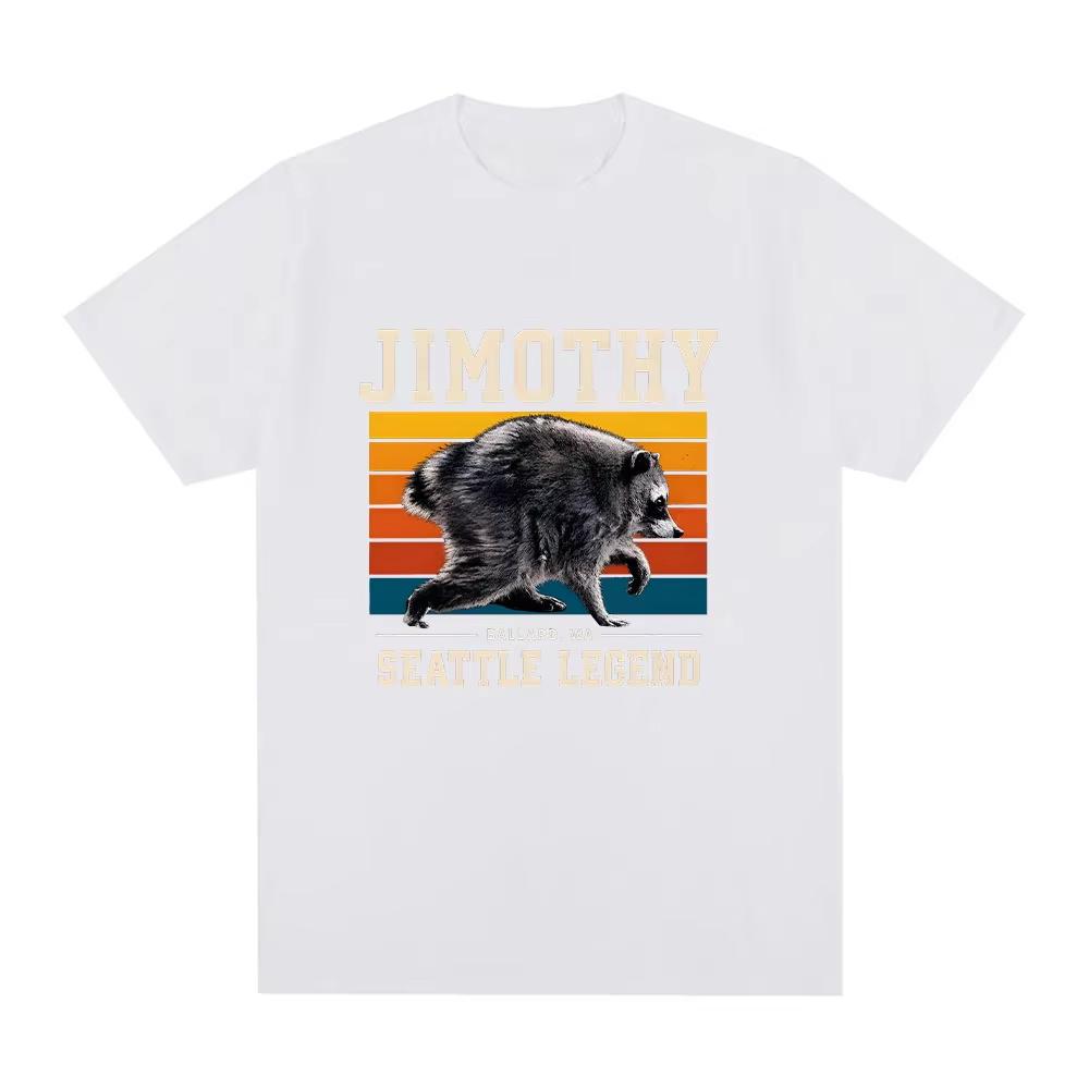 2026 Summer Hot Sale Funny Viral Raccoon Graphic T-Shirt Unisex Lightweight Printed Short Sleeve Casual Outdoor Cotton T-Shirt