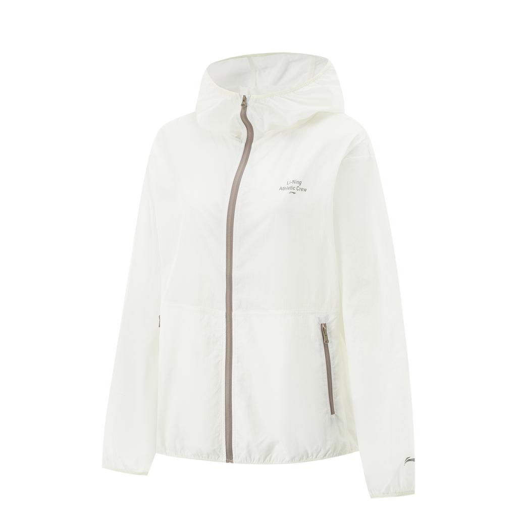 Li Ning Comprehensive Training Series Ice Silk Cool Comfort Sports Windbreaker Women Outerwear Off-White AFDV428-6