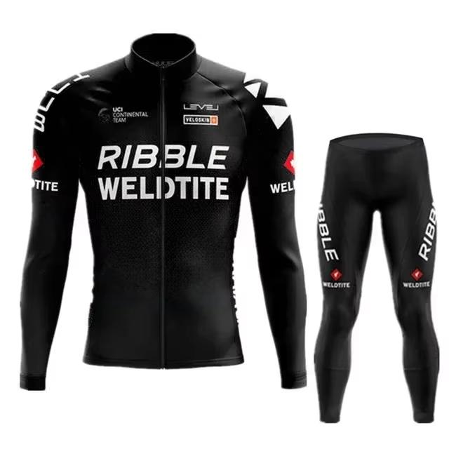 2026 White  Cycling Jersey Set Ribble Weldtite Cycling Clothing Autumn Men Road Bike Shirt Bicycle Tights Mtb Maillot Culotte