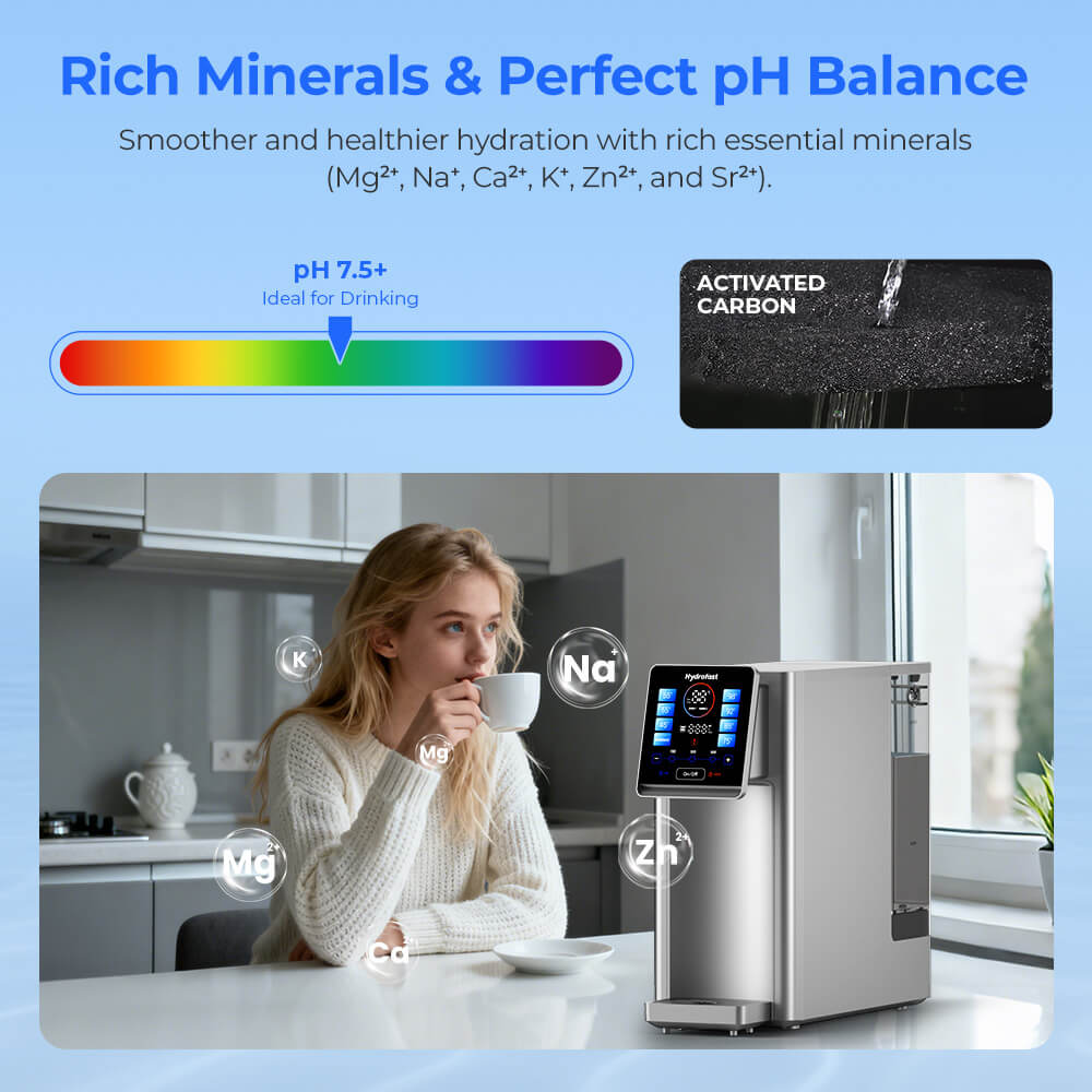 Hydrofast W100 Countertop Water Purifier, 8 Temperatures Hot & Ambient – with HF03 Composite Filter Element for W100