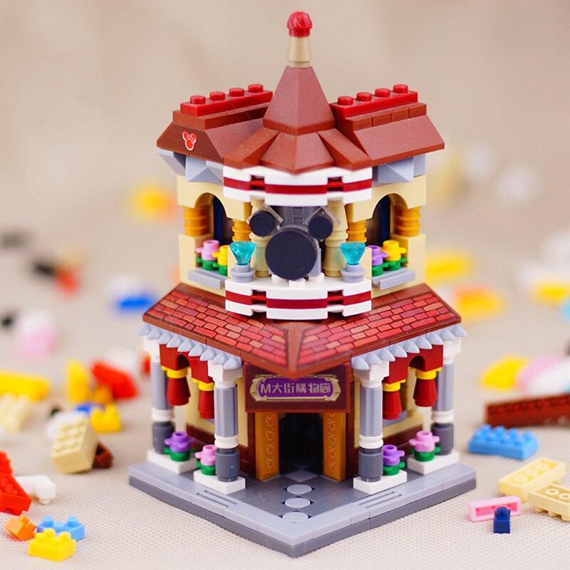 LOZ 1632 City Street Shopping Mall Shop Store Market Architecture DIY Mini Blocks Bricks Building Toy for Children Gift No Box
