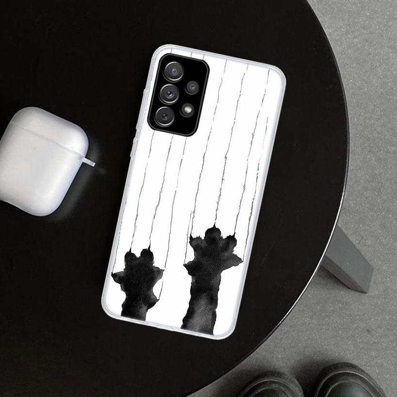 Cat Footprint Funny Paw Cute Phone Case for Samsung Galaxy A17 A16 A26 A36 A56 A57 A37 A15 A25 A35 A55 A14 A24 A34 A54 A13 A23 A