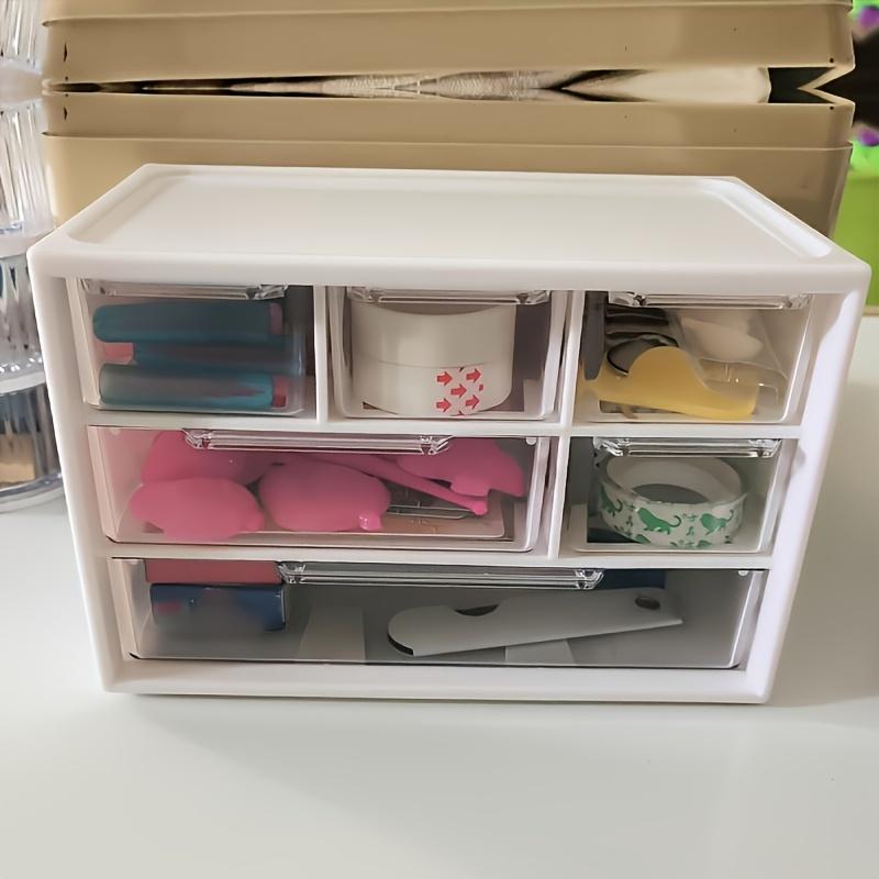 Six-compartment Drawer Storage Box, Drawer Bead Small Jewelry Storage Box, Plastic Storage Box, Convenient and Lightweight