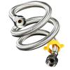 4-Min Stainless Steel Braided Dual Inlet/Outlet Hose for Hot/Cold Water Faucet, Heater, Angle Valve & Toilet.