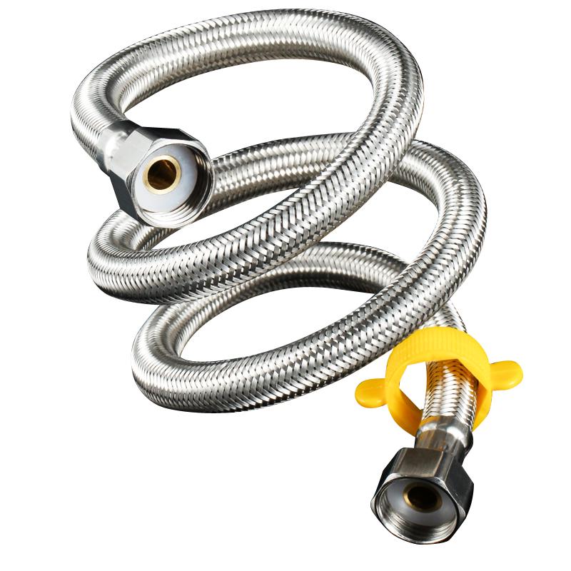 4-Min Stainless Steel Braided Dual Inlet/Outlet Hose for Hot/Cold Water Faucet, Heater, Angle Valve & Toilet.
