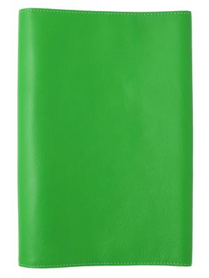 Book Jacket In Medium Green Leather Slip-on Free-style (Noir, NSL-4401)