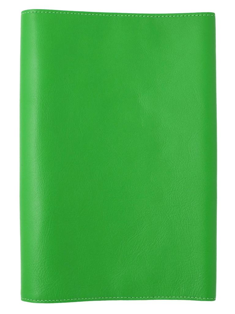 Book Jacket In Medium Green Leather Slip-on Free-style (Noir, NSL-4401)