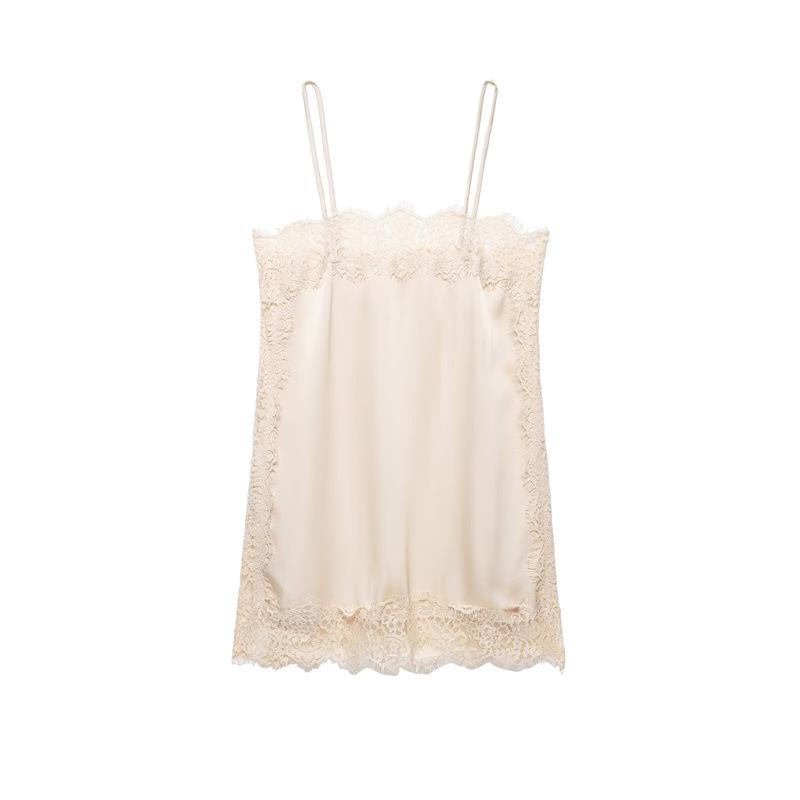 European and American Silk Satin Lace Top and Skirt - Autumn Collection