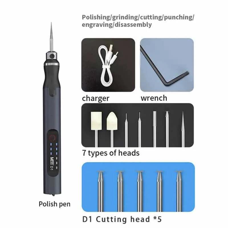 MaAnt D1 D2 Electric Grinding Pen Intelligent Charging Engraving Pen Phone CPU IC Polishing Lattice Cutting Tool OCA Remover 1