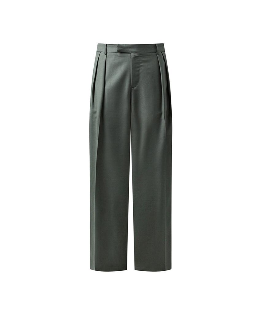 ERER Men Pintuck Slacks Khaki
