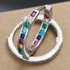 Europe and The United States Fashion Color Inlaid Zirconia Pendant Earrings for Women with Exquisite Zircon Accessories