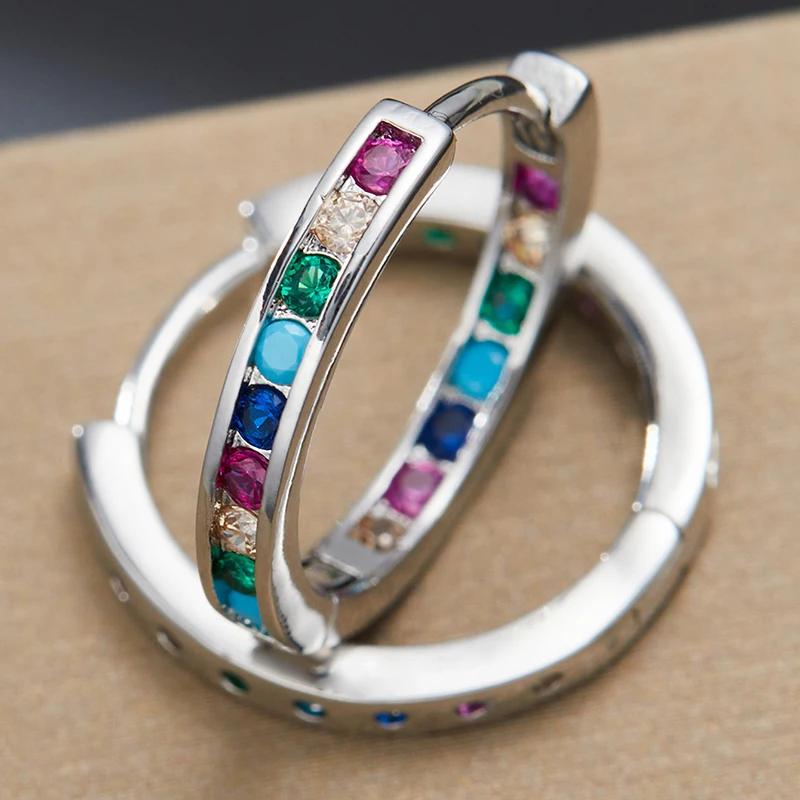 Europe and The United States Fashion Color Inlaid Zirconia Pendant Earrings for Women with Exquisite Zircon Accessories