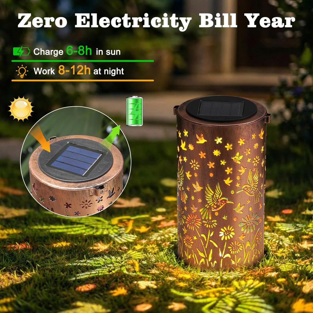 Sunflower Glow Solar Garden Lantern Waterproof Hanging Solar Powered Lights Outdoor Landscaping Light for Yard Lawn Garden Decor