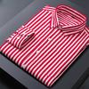 Men's Striped Shirts Formale Casual Printed Plaid Shirt Long Sleeve Slim Fit Botton Down Male Office Business Dress Shirt M-5XL