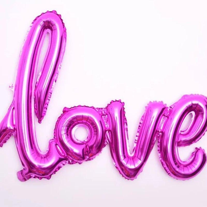 Love Wedding Aluminum Foil Balloons - Handwritten Simplified Chinese Design