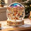 Decoración Religiosa Niño Jesús Bola de Cristal Navideña Figura, Acrílico 2D Cabaña de Invierno Carrusel Regalo Festivo Ligero Adornos de Mesa