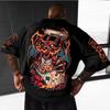Klassisches Anime Pokemon Glurak Blau Herren Drachenprint Unisex Übergroßes Kurzarm-T-Shirt Streetwear Tops Herren