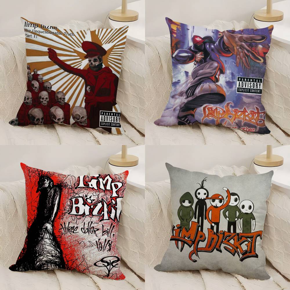 L-Limp Bizkit Music Pillow Case Home Dorm Chair Back Short Plush Double-Sided Printing Office Nap Time Cushion Cover