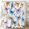 Butterfly Print Shower Curtain Waterproof Home Decor Bathroom Accessories Customizable Size Available