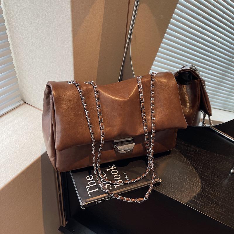 Premium-Textur Retro Großraumtasche Damen Neue vielseitige Ketten-Umhängetasche Modische Schultertasche