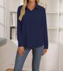 2025 Solid Color Women's Fashion Lapel Long Sleeve Shirt - Spring/Summer Temperament Casual Style