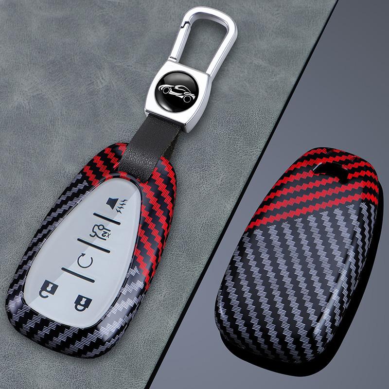 Copritasto in Fibra di Carbonio Custodia Guscio per Chiave Auto Chevrolet Onix Equino Cruze Spark Sonic Camaro Volt Bolt Malibu Blazer Traverse