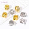 18K Gold Plated Brass Inlaid Zircon Round Pendant Bail Connector,Bailes For Jewelry,DIY Necklace Jewelry Handmade Crafts