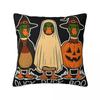 Duck Duck Boo Goose Ghost Witch Hat Pumpkin Spooky Halloween Pillowcases Printed Gift Throw Pillow Case Cover Home Multi Size