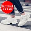 Men Genuine Leather Sneakers Elevator Shoes Invisible Breathable Heightening Shoes 6/8CM Men Casual Sneakers Board Tennis Shoes