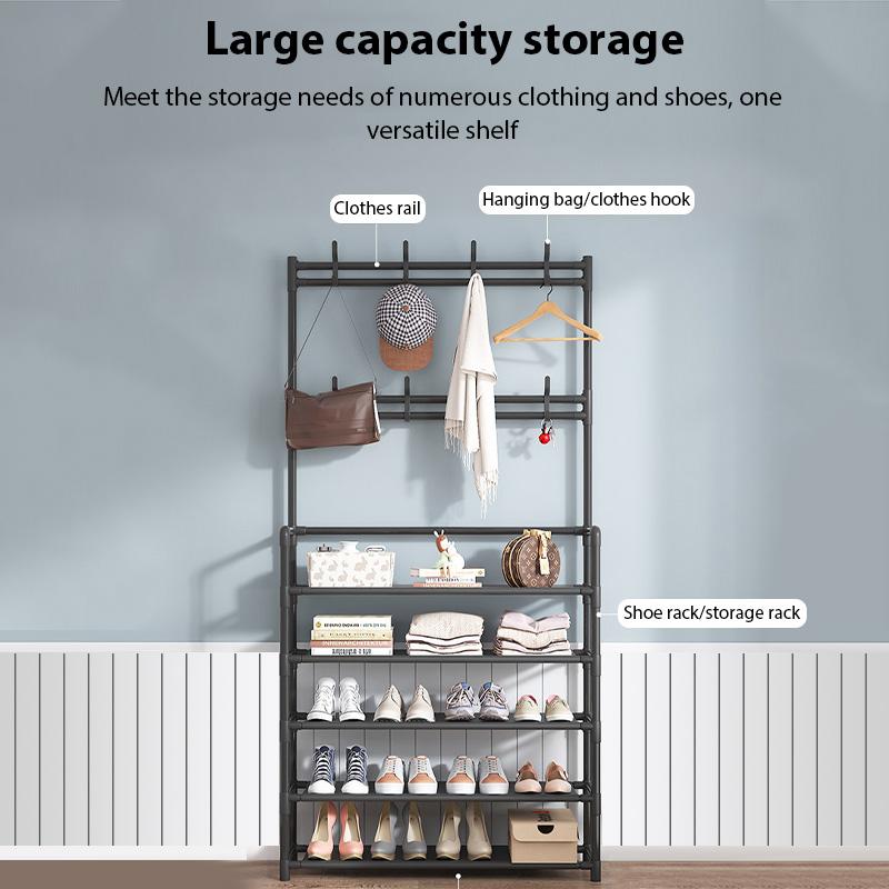 DIY Clothes Hanger Indoor Dormitory Organizer Storage Racks Household Simple Shelf Floor Standing Combination of Five Tier Shoe