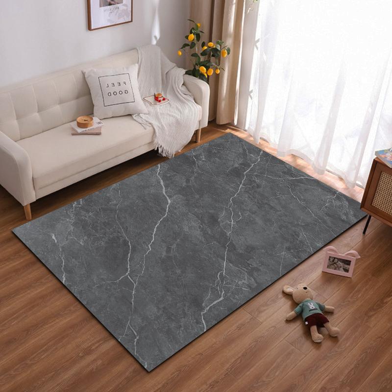 Modern Dark Grey Marble Texture Carpet for Living Room Decor Suitable for use as an anti-slip for living room bedroom sofas