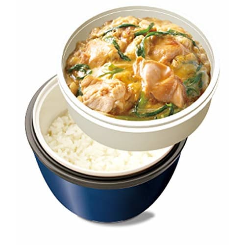 Asvel Lantas Cafe Bowl CD-800 Insulated Lunch Box, Easy to Serve, 800ml, Navy Blue, Suitable for a Variety of Dishes, A3256