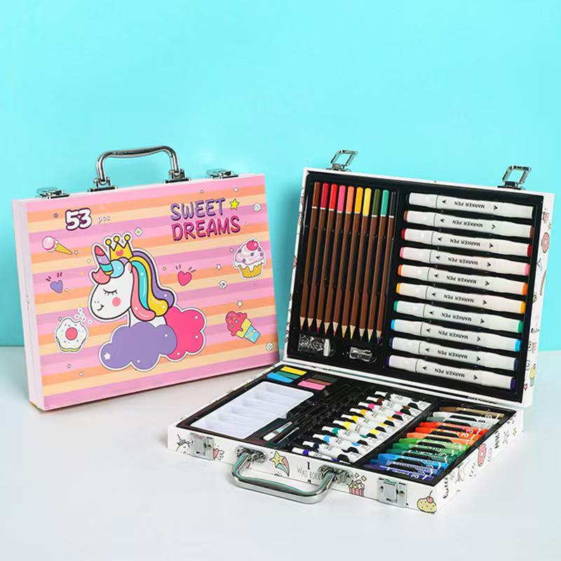145-Piece Deluxe Watercolor Pen Set for Kids - Double-Layered Aluminum Box Art Supplies & Painting Tools