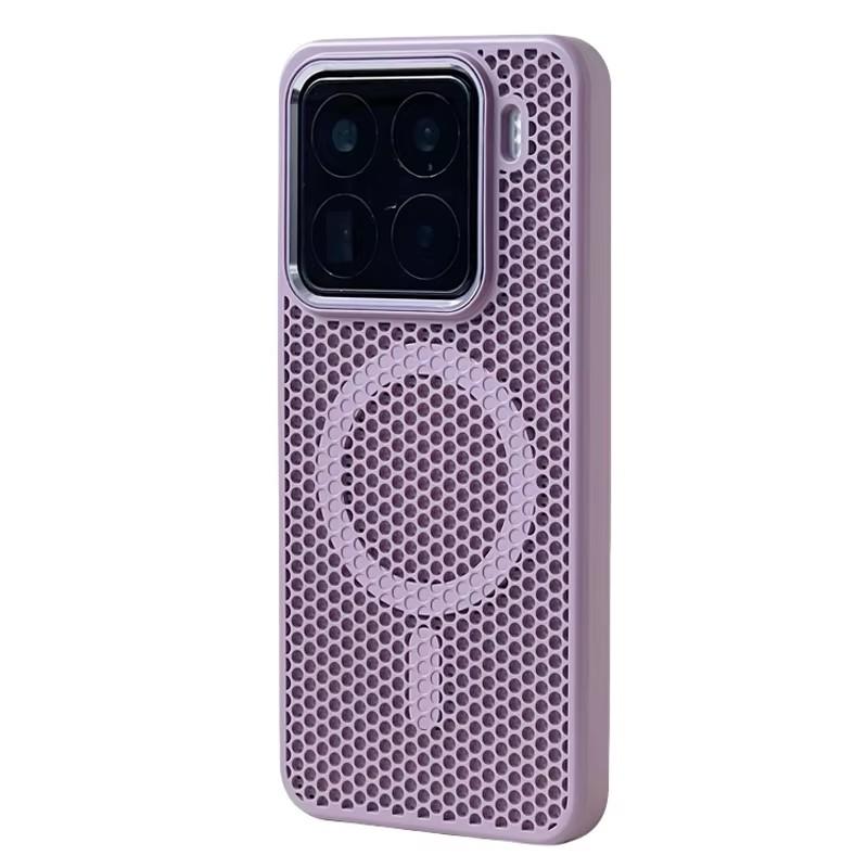 For Xiaomi Mi 15 Ultra 15pro Mi 14 Magnetic Alloy Lens Wireless Charging Cover Hollow Honeycomb Mesh Cooling Magsafe Phone Case