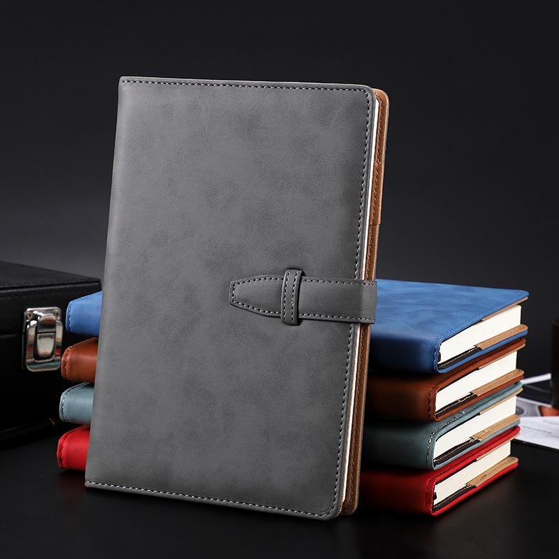 Premium A5 Leather Notebook with Magnetic Buckle Closure Customizable Journal Diary for School Office Personal Writing Use