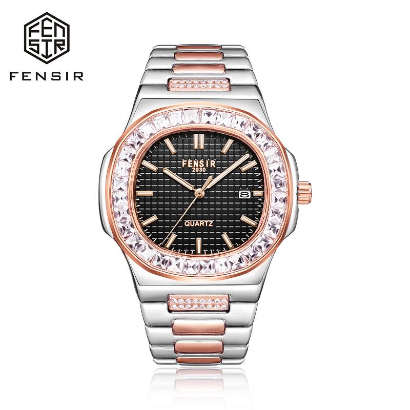 

Мужские водонепроницаемые кварцевые часы Fenshi Diamond из нержавеющей стали