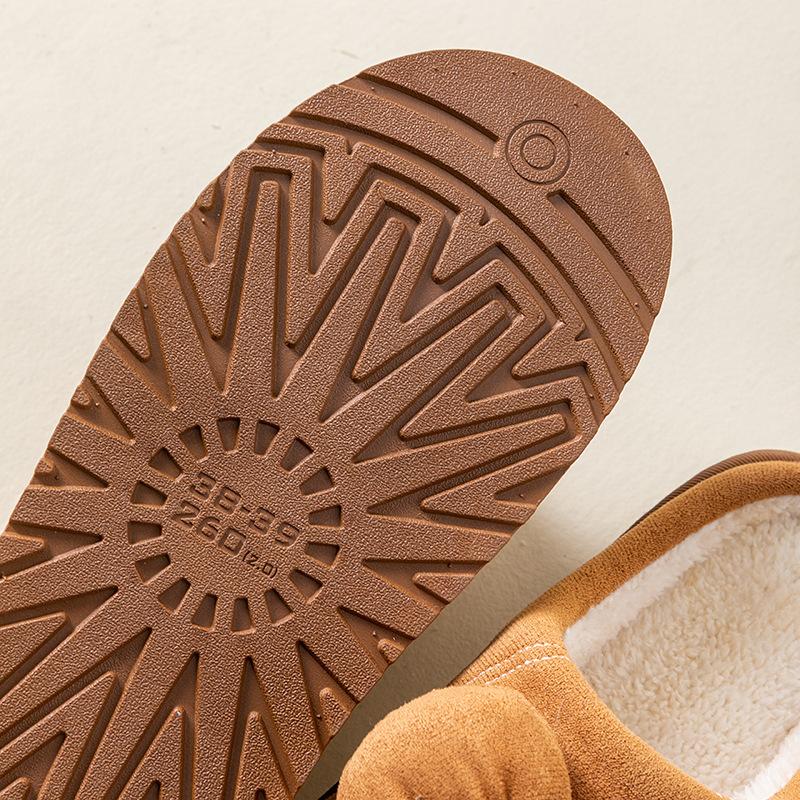 Bow Cotton Slippers Autumn and Winter Home Indoor Thickened Bottom Warm and Comfortable Plush Cotton Mop Non-slip