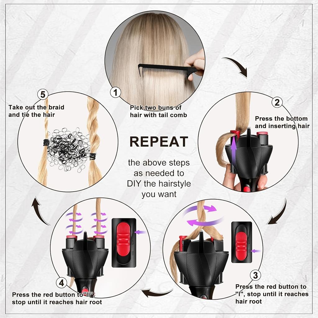 Braid-360-degree rotating head design supports wireless wired operation salon home dual-purpose hair tool
